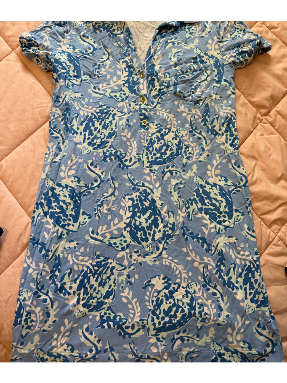 Lilly Pulitzer Blue & White Turtle Mini Dress